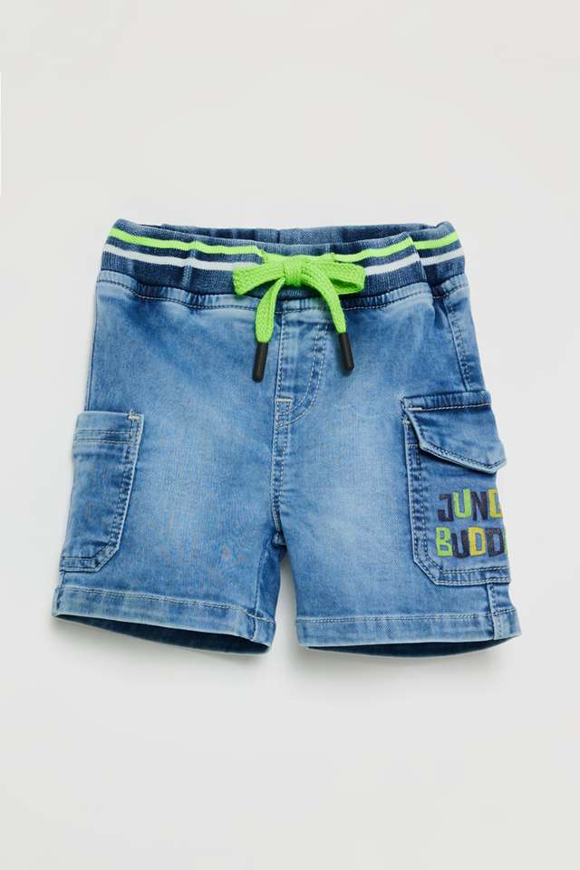Solid-Denim-Regular-Fit-Infants-Shorts