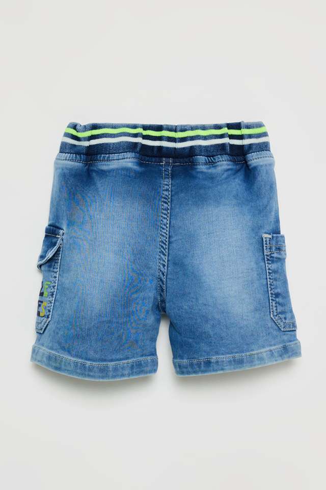 Solid-Denim-Regular-Fit-Infants-Shorts