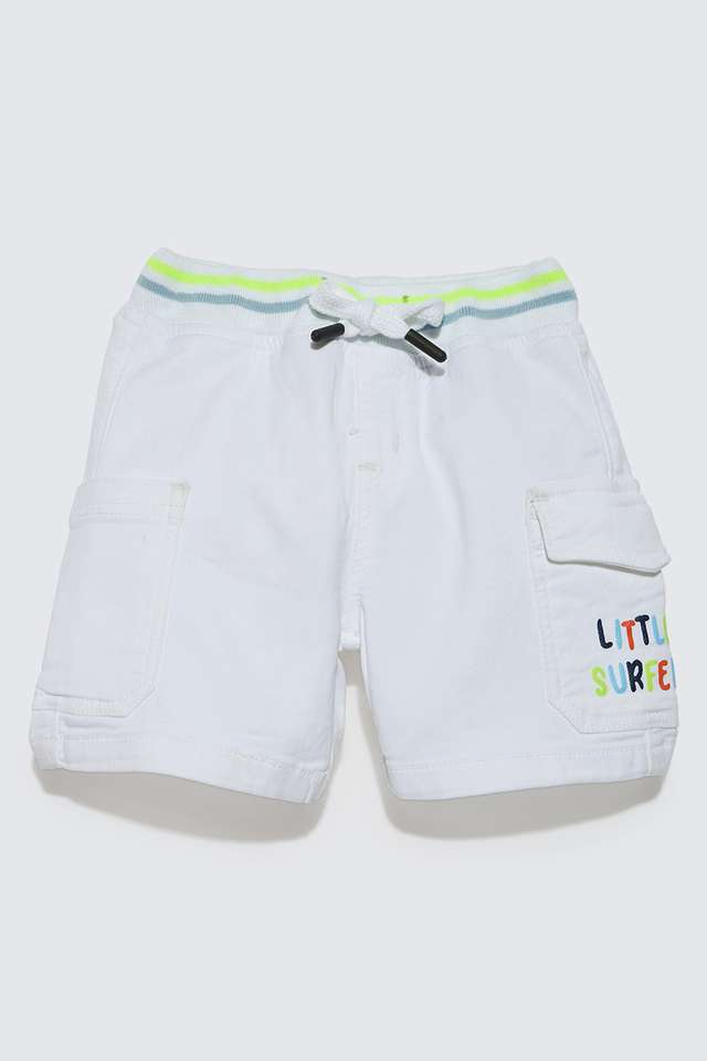 Solid-Denim-Regular-Fit-Infants-Shorts