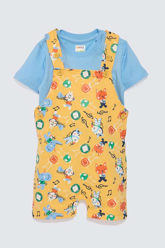 Printed-Cotton-Above-Knee-Infants-Dungarees