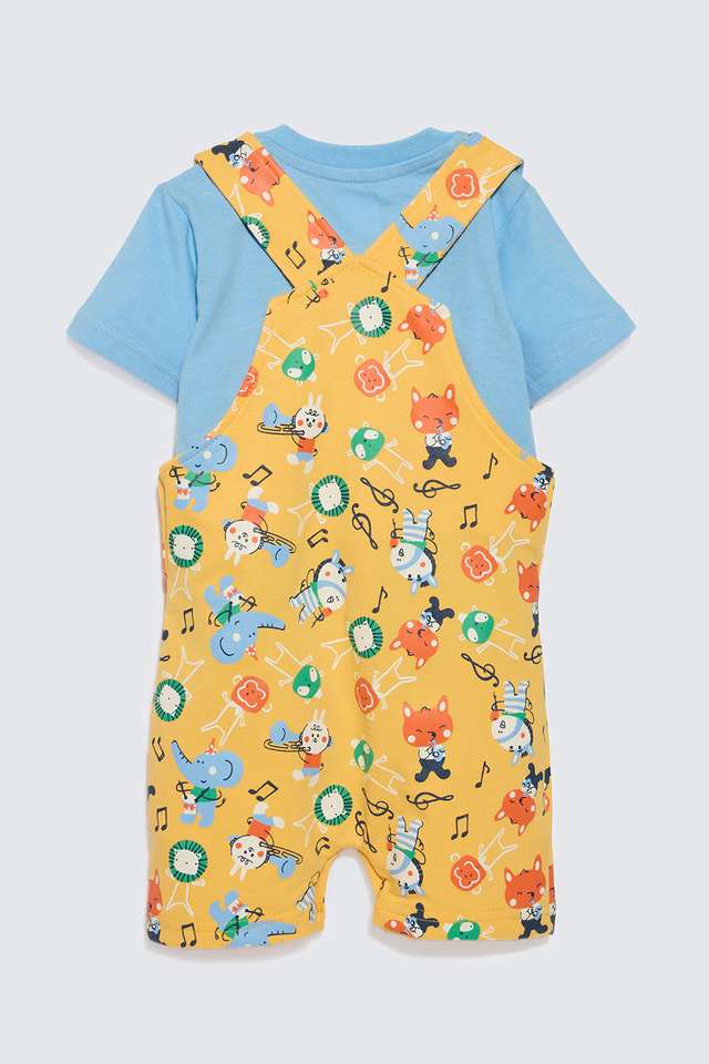 Printed-Cotton-Above-Knee-Infants-Dungarees