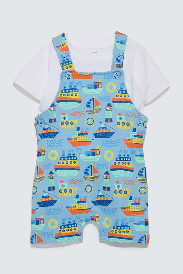Printed-Cotton-Above-Knee-Infants-Dungarees