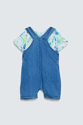 Embroidered-Cotton-Above-Knee-Infants-Dungarees