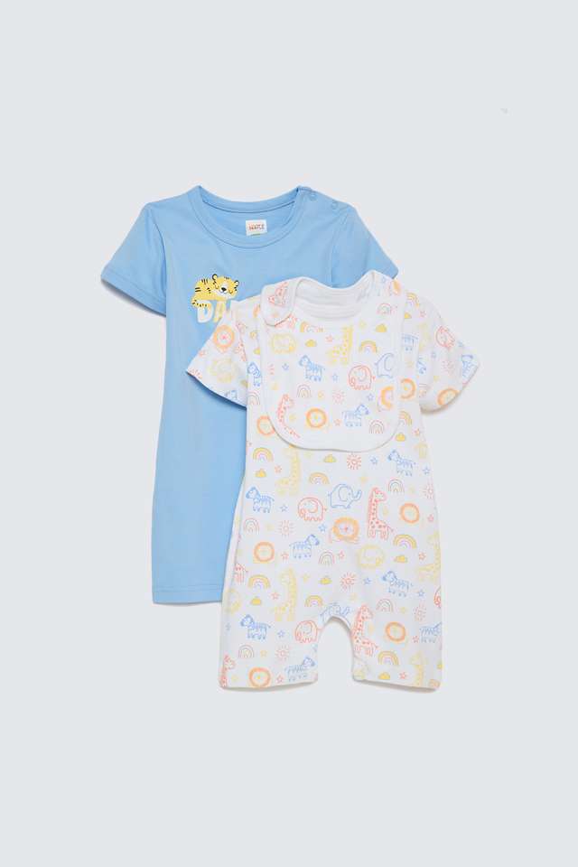Printed-Cotton-Knee-Length-Infant-Boys-Sleep-Wear-Rompers