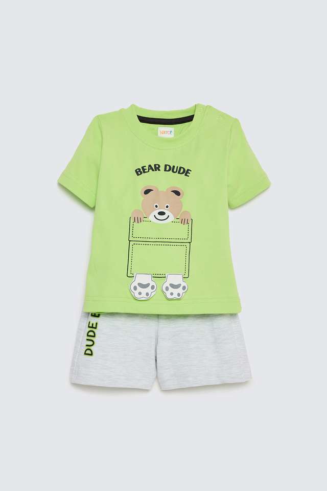 Graphic-Print-Cotton-Knee-Length-Infants-Clothing-Set
