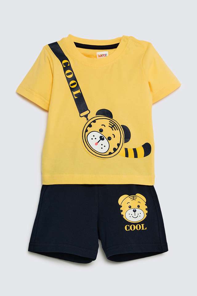 Graphic-Print-Cotton-Knee-Length-Infants-Clothing-Set