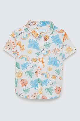 Printed-Poplin-Collared-Infant-Boys-Shirt