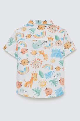 Printed-Poplin-Collared-Infant-Boys-Shirt