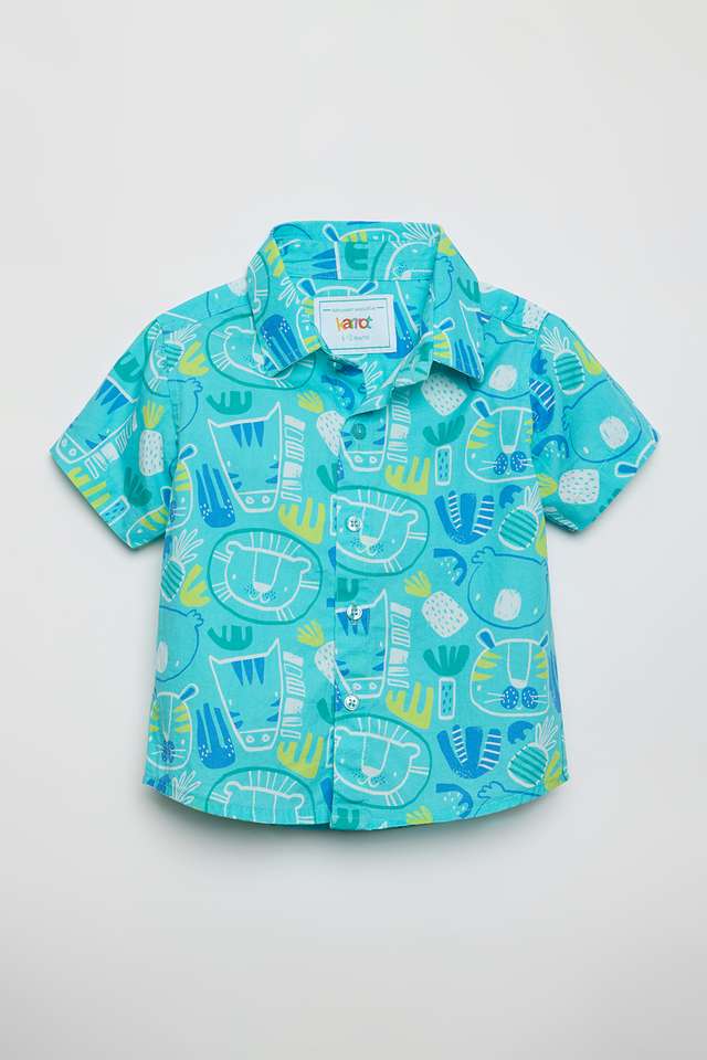 Printed-Poplin-Collared-Infant-Boys-Shirt