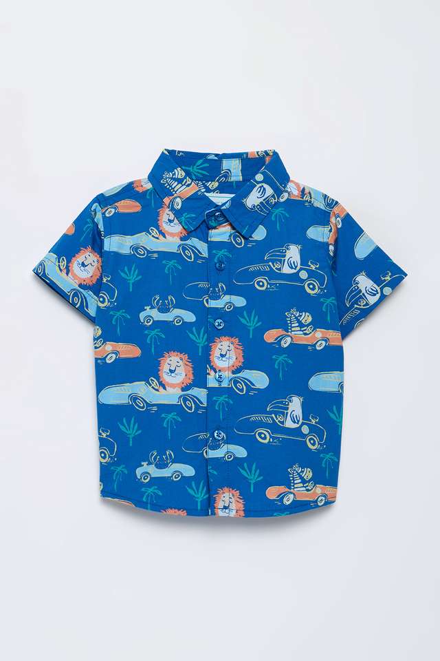 Printed-Poplin-Collared-Infant-Boys-Shirt