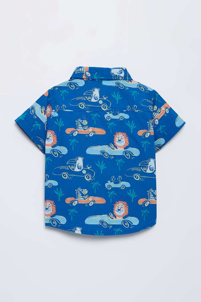 Printed-Poplin-Collared-Infant-Boys-Shirt