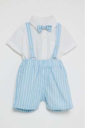 Stripes-Poplin-Above-Knee-Infants-Top-&-Bottom-Set