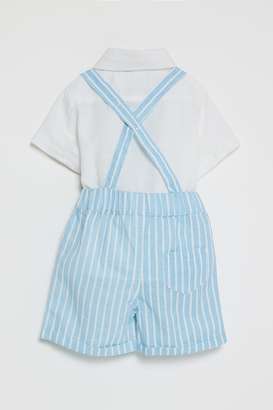 Stripes-Poplin-Above-Knee-Infants-Top-&-Bottom-Set