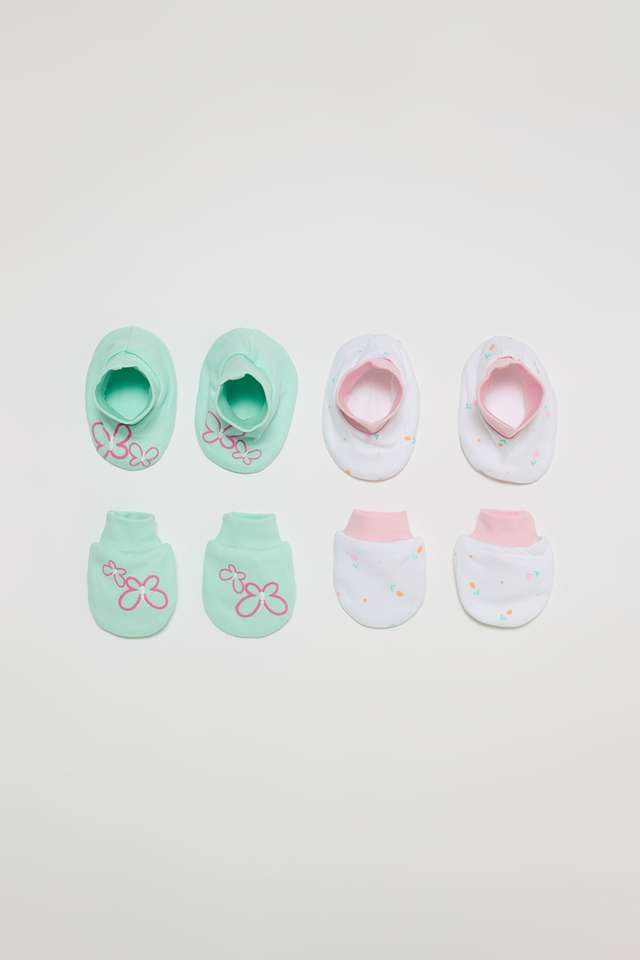 Printed-Cotton-Infant-Girls-Sleep-Wear-Mittens