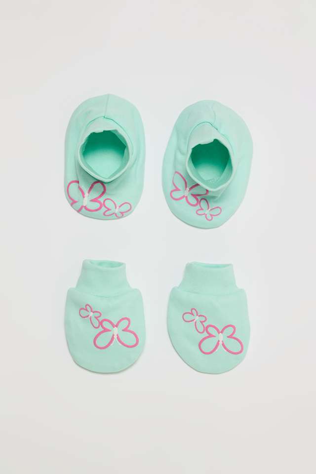 Printed-Cotton-Infant-Girls-Sleep-Wear-Mittens