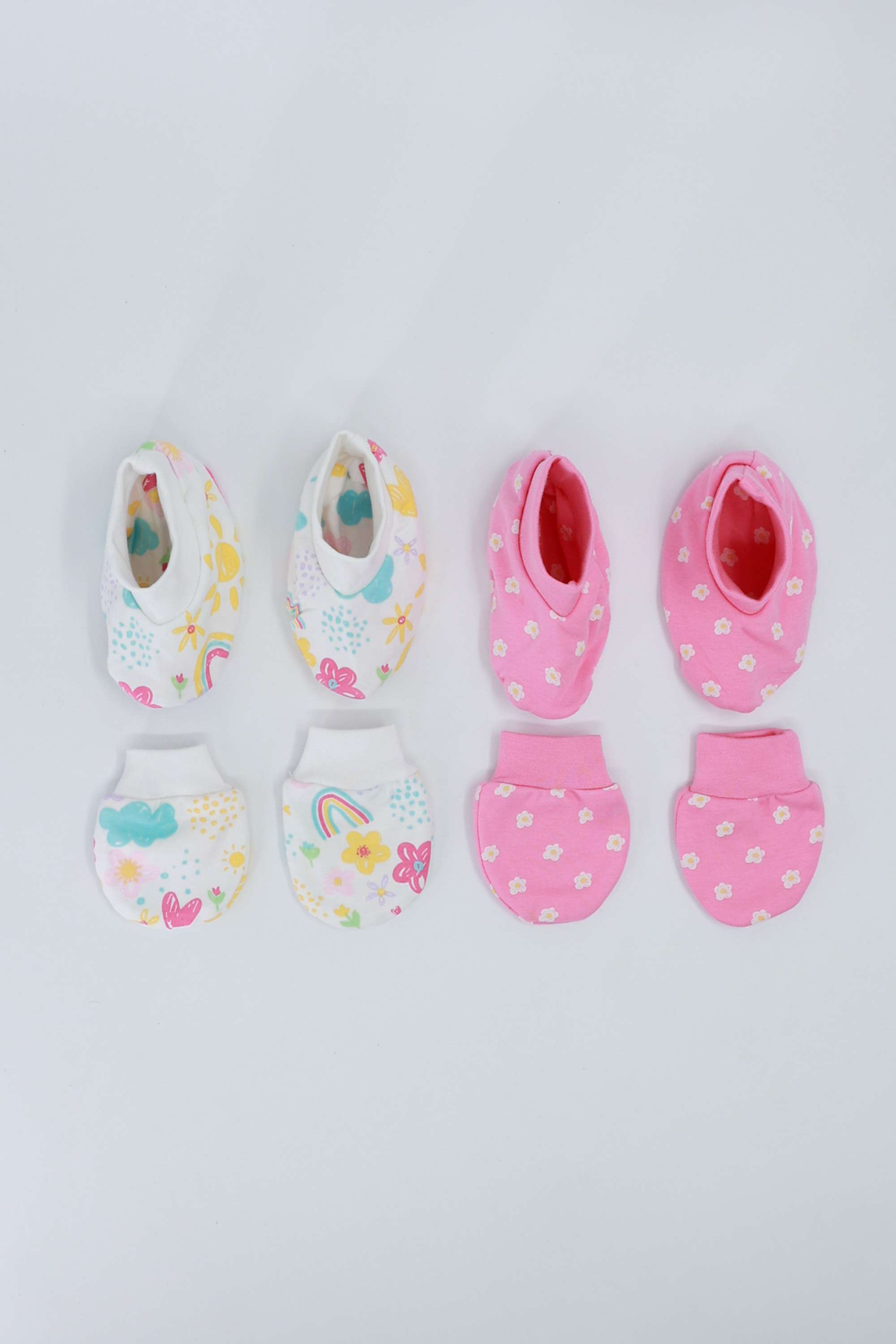 Printed-Cotton-Infants-Mitten-Booties