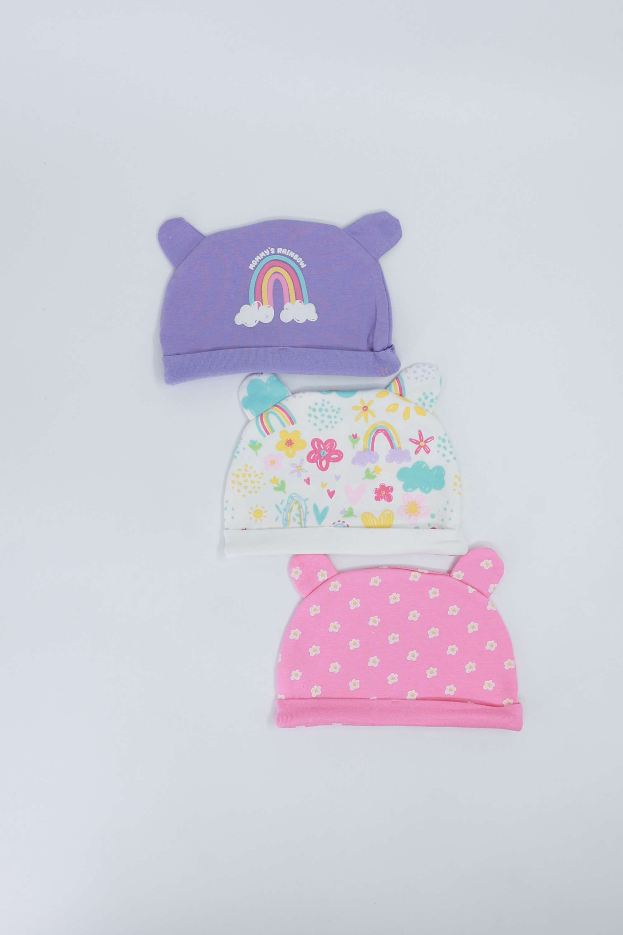 Printed-Cotton-Infant-Girls-Sleep-Wear-Caps