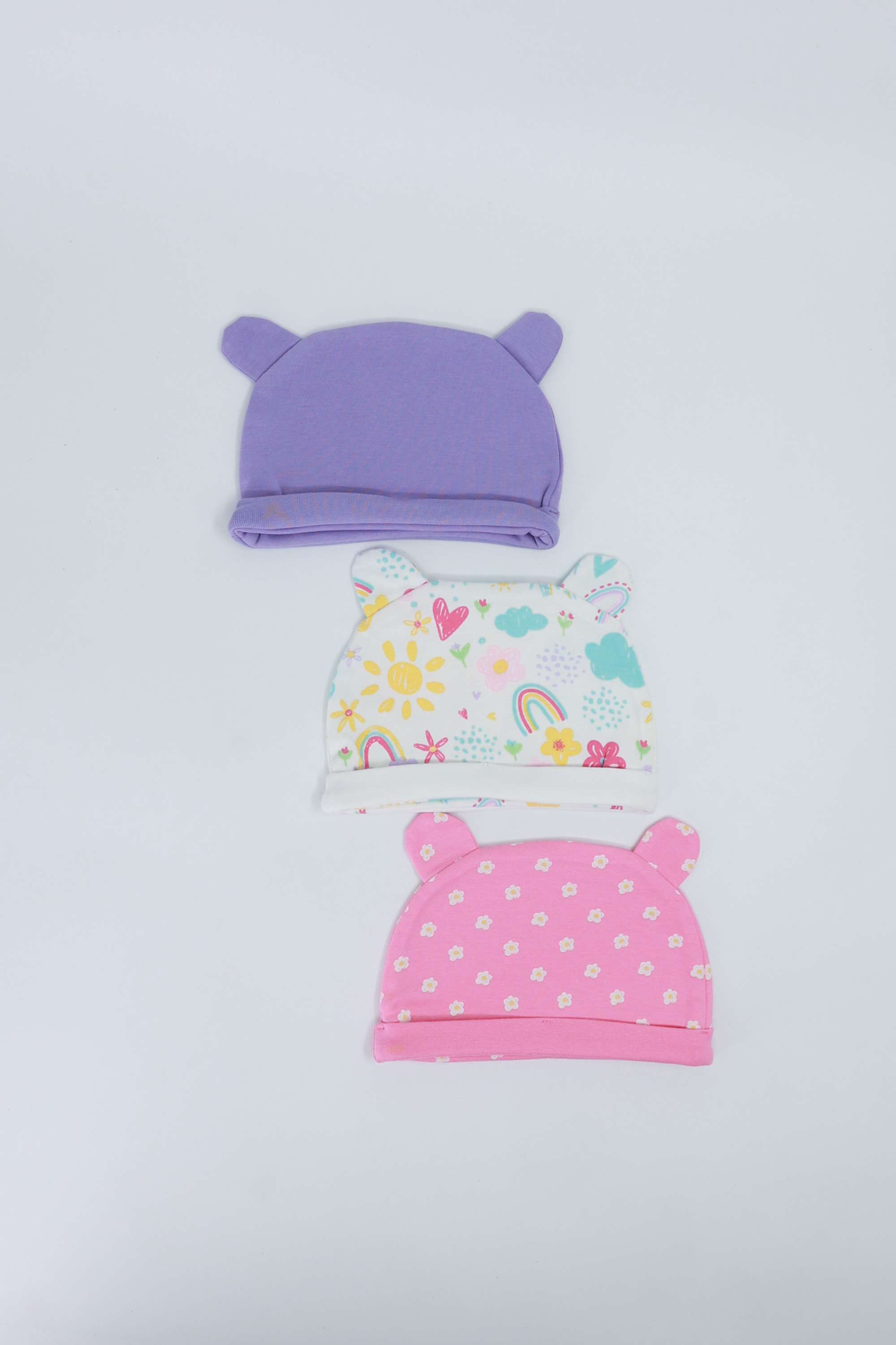 Printed-Cotton-Infant-Girls-Sleep-Wear-Caps