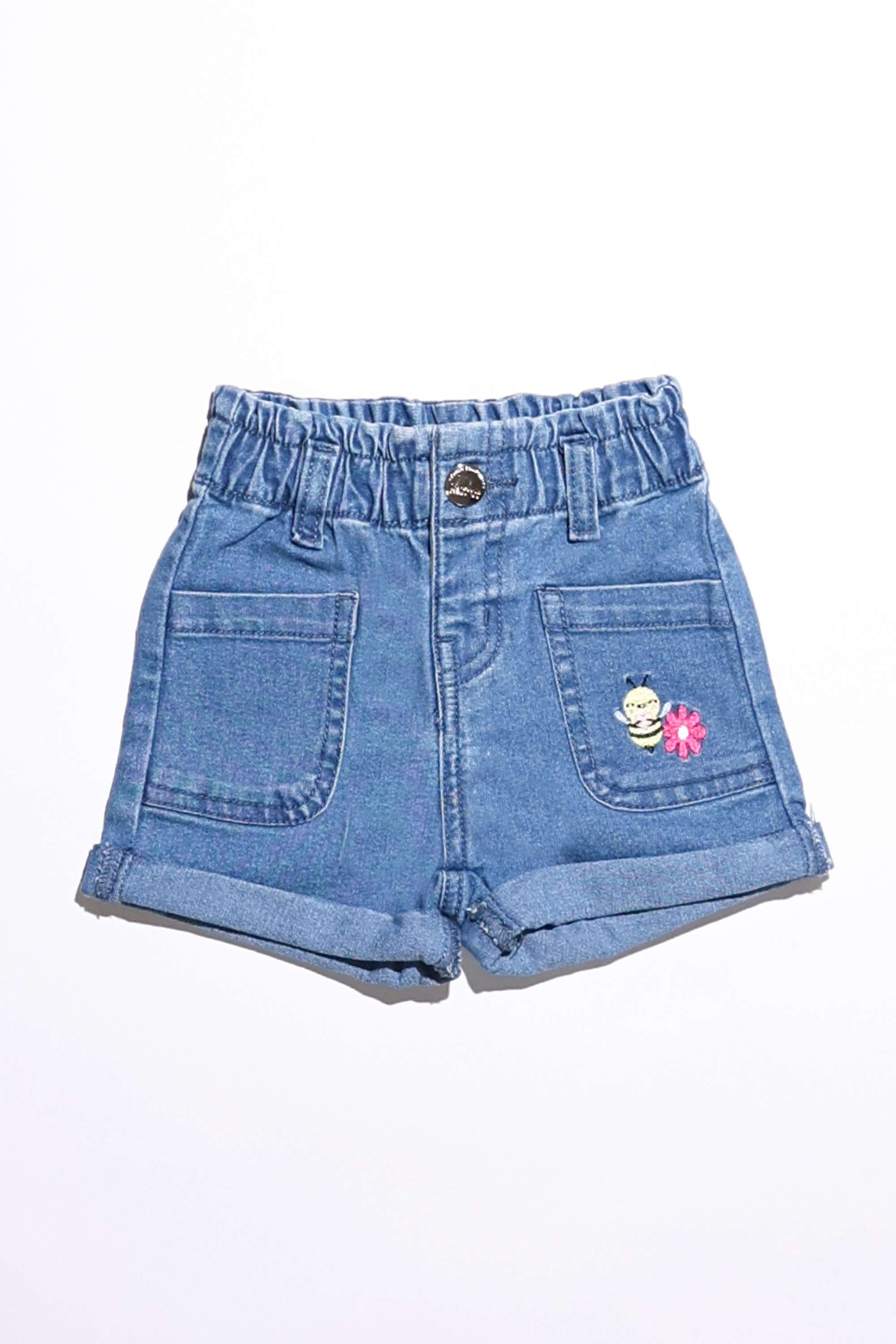 Solid-Denim-Regular-Fit-Infants-Shorts
