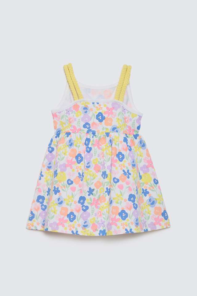 Printed-Cotton-Square-Neck-Infant-Girls-Casual-Wear-Dress