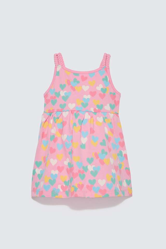 Printed-Cotton-Square-Neck-Infant-Girls-Casual-Wear-Dress