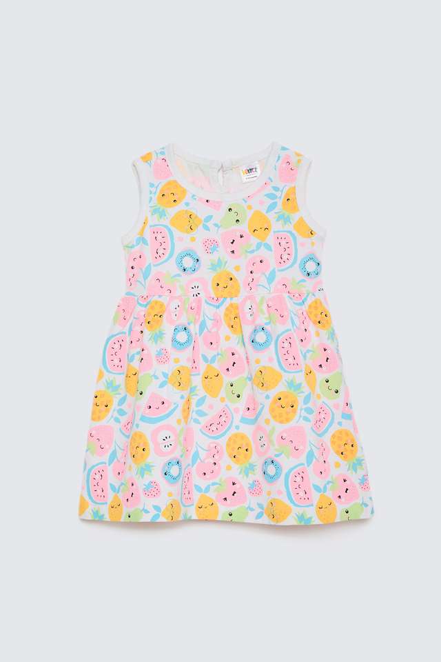 Printed-Cotton-Round-Neck-Infants-Casual-Wear-Dress