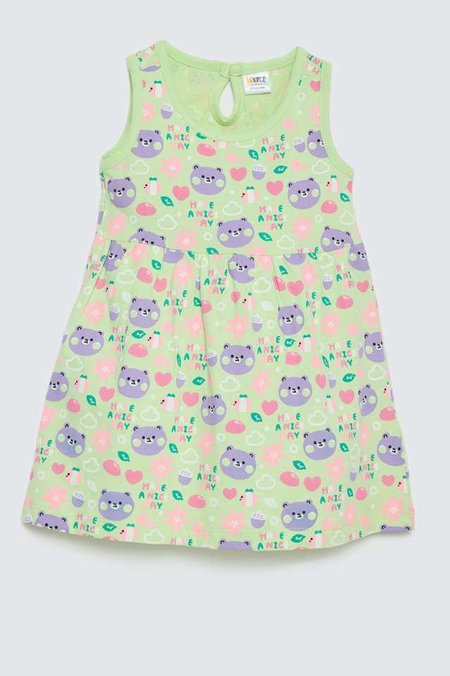 Printed-Cotton-Round-Neck-Infants-Casual-Wear-Dress