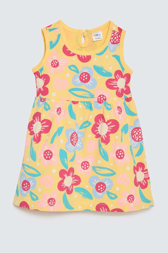 Printed-Cotton-Round-Neck-Infants-Casual-Wear-Dress