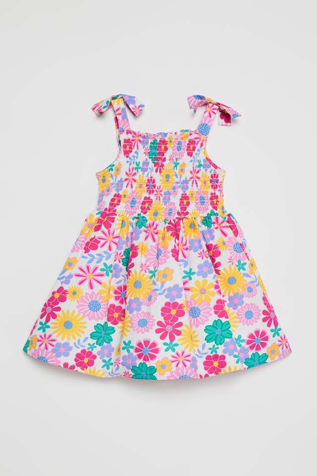 Printed-Poplin-Round-Neck-Infant-Girls-Casual-Wear-Dress