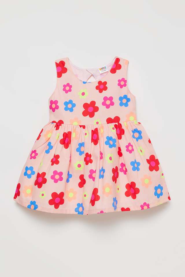 Printed-Cotton-Round-Neck-Infants-Casual-Wear-Dress