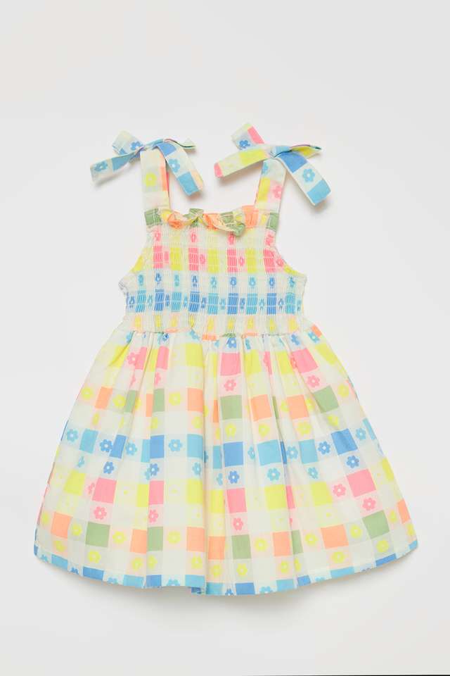 Printed-Cotton-Square-Neck-Infants-Casual-Wear-Dress