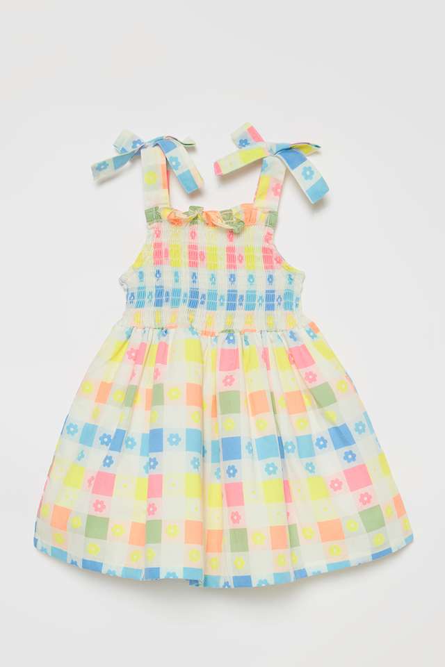 Printed-Cotton-Square-Neck-Infants-Casual-Wear-Dress