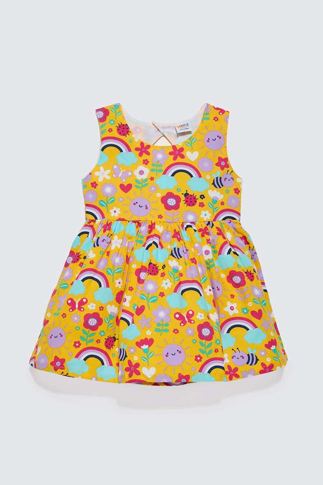 Printed-Poplin-Round-Neck-Infant-Girls-Casual-Wear-Dress