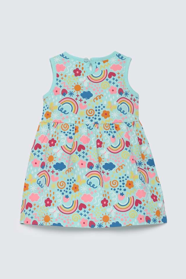 Printed-Cotton-Round-Neck-Infants-Casual-Wear-Dress