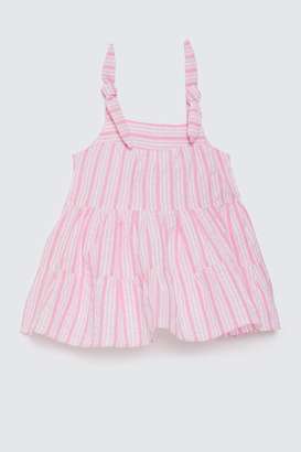 Stripes-Cotton-Round-Neck-Infant-Girls-Casual-Wear-Dress