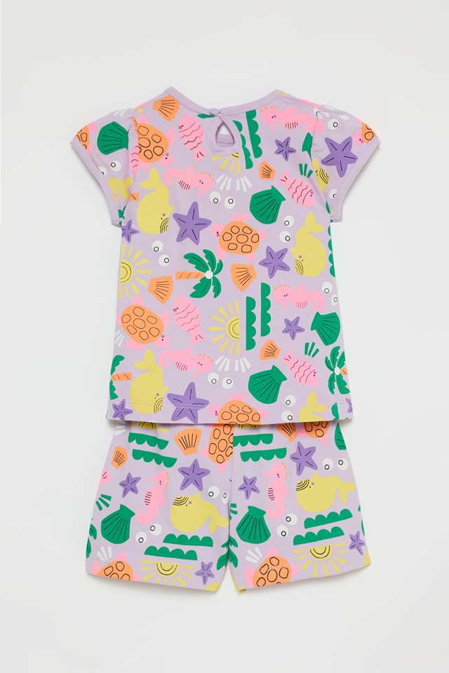 Printed-Cotton-Knee-Length-Infants-Top-&-Bottom-Set