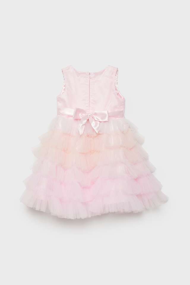 Embellished-Polyester-Round-Neck-Infants-Casual-Wear-Dress