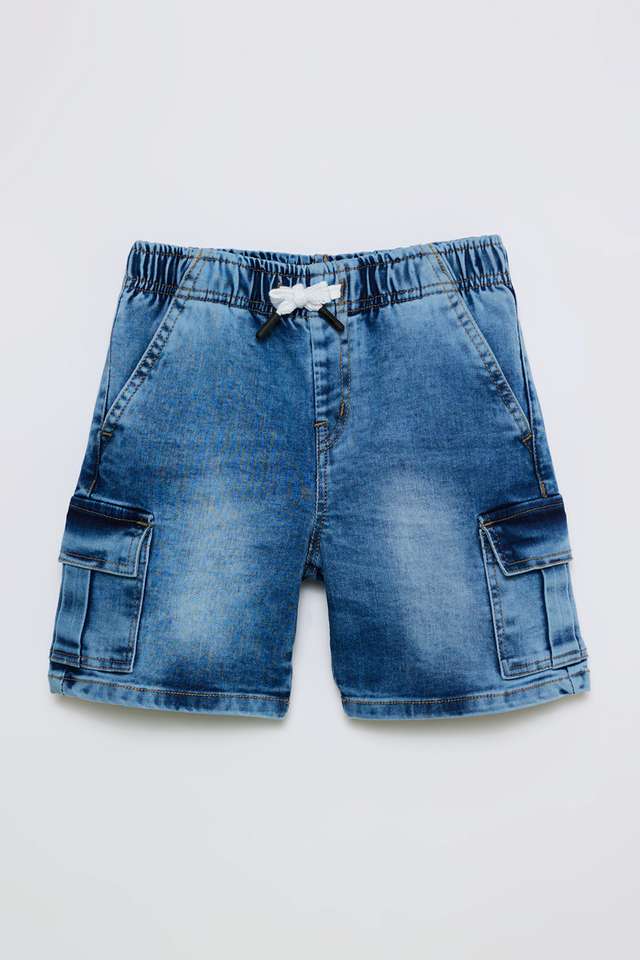 Solid-Denim-Regular-Fit-Boys-Shorts