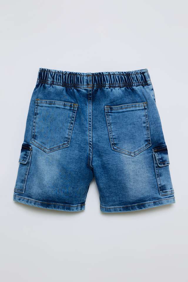 Solid-Denim-Regular-Fit-Boys-Shorts