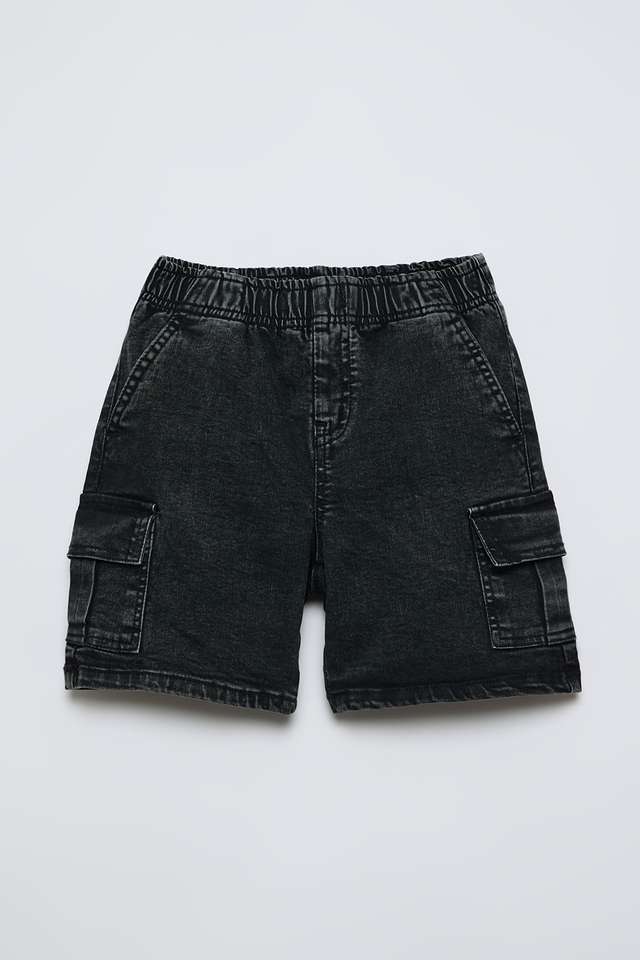 Solid-Denim-Regular-Fit-Boys-Shorts