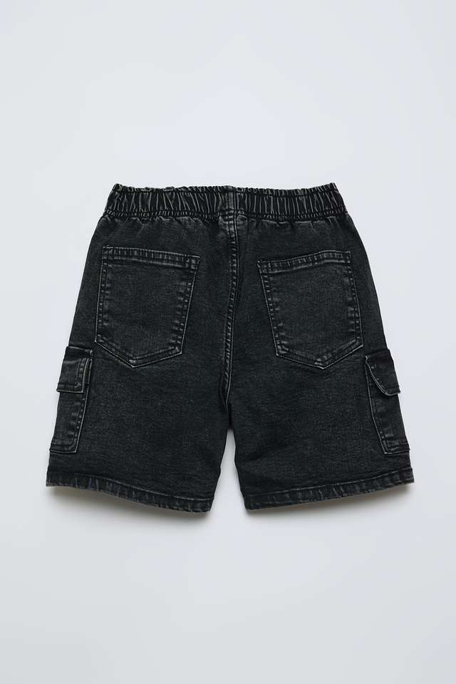 Solid-Denim-Regular-Fit-Boys-Shorts