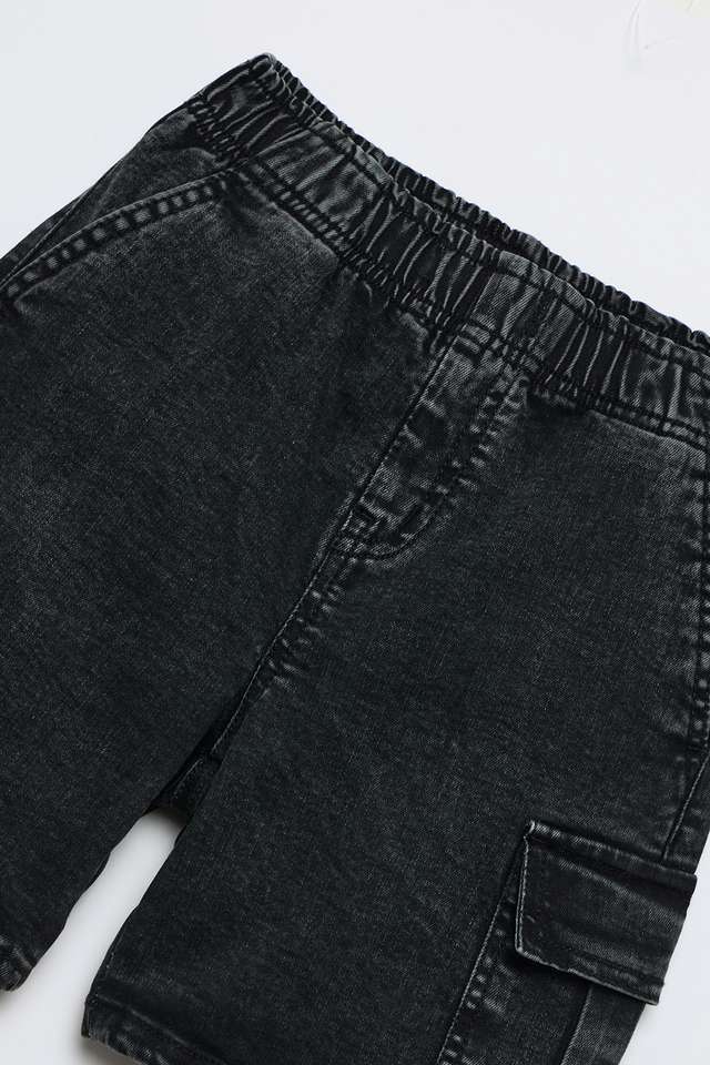 Solid-Denim-Regular-Fit-Boys-Shorts
