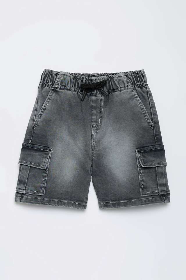 Solid-Denim-Regular-Fit-Boys-Shorts