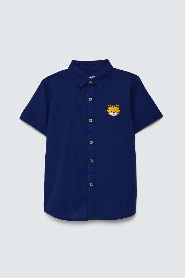 Solid-Poplin-Collared-Boys-Shirt