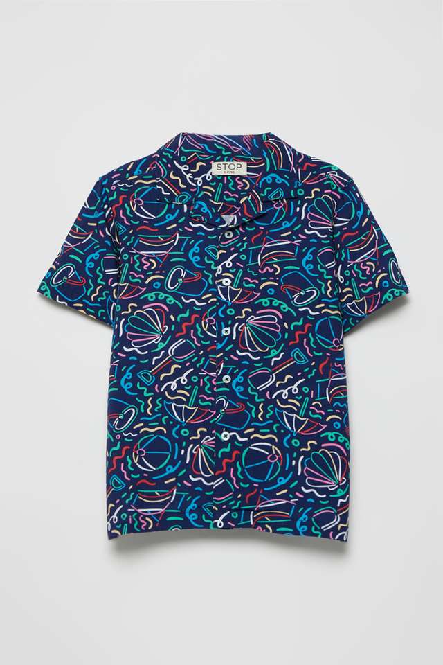 Printed-Viscose-Collared-Boys-Shirt