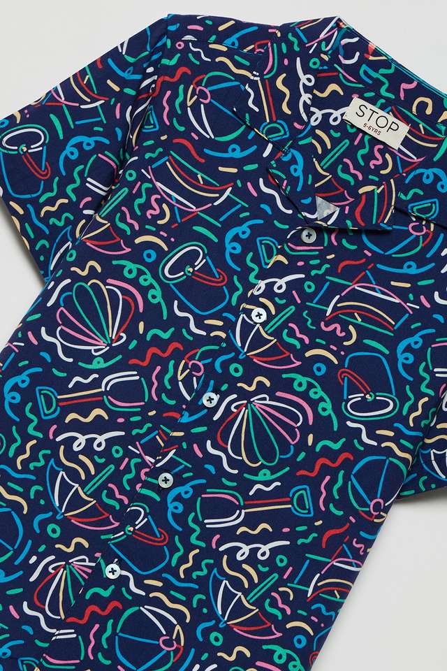 Printed-Viscose-Collared-Boys-Shirt
