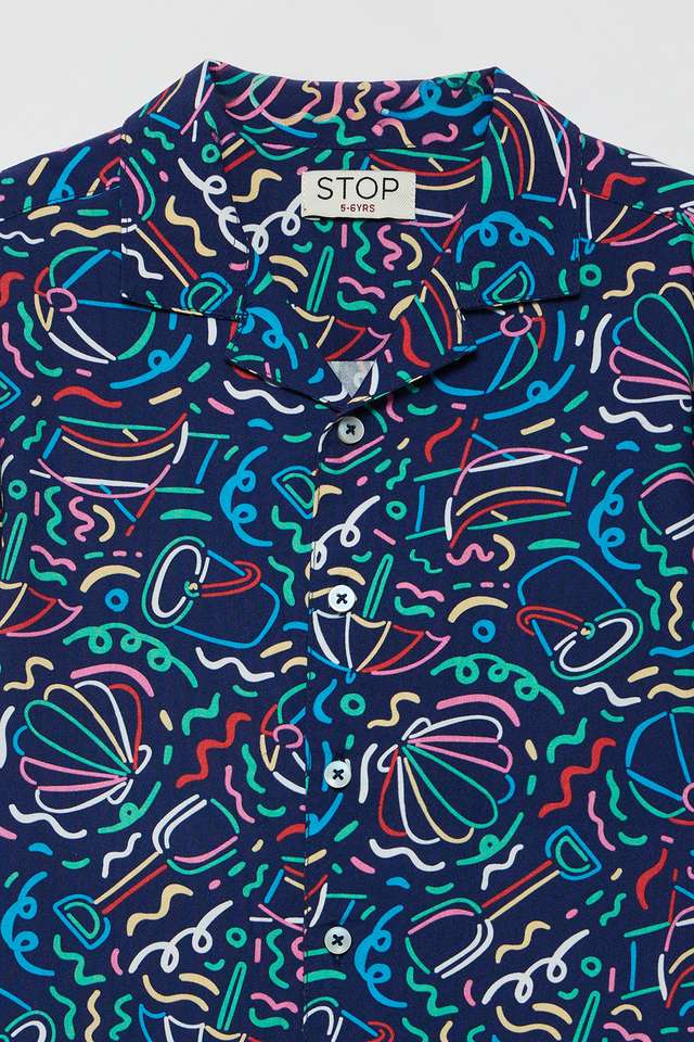 Printed-Viscose-Collared-Boys-Shirt