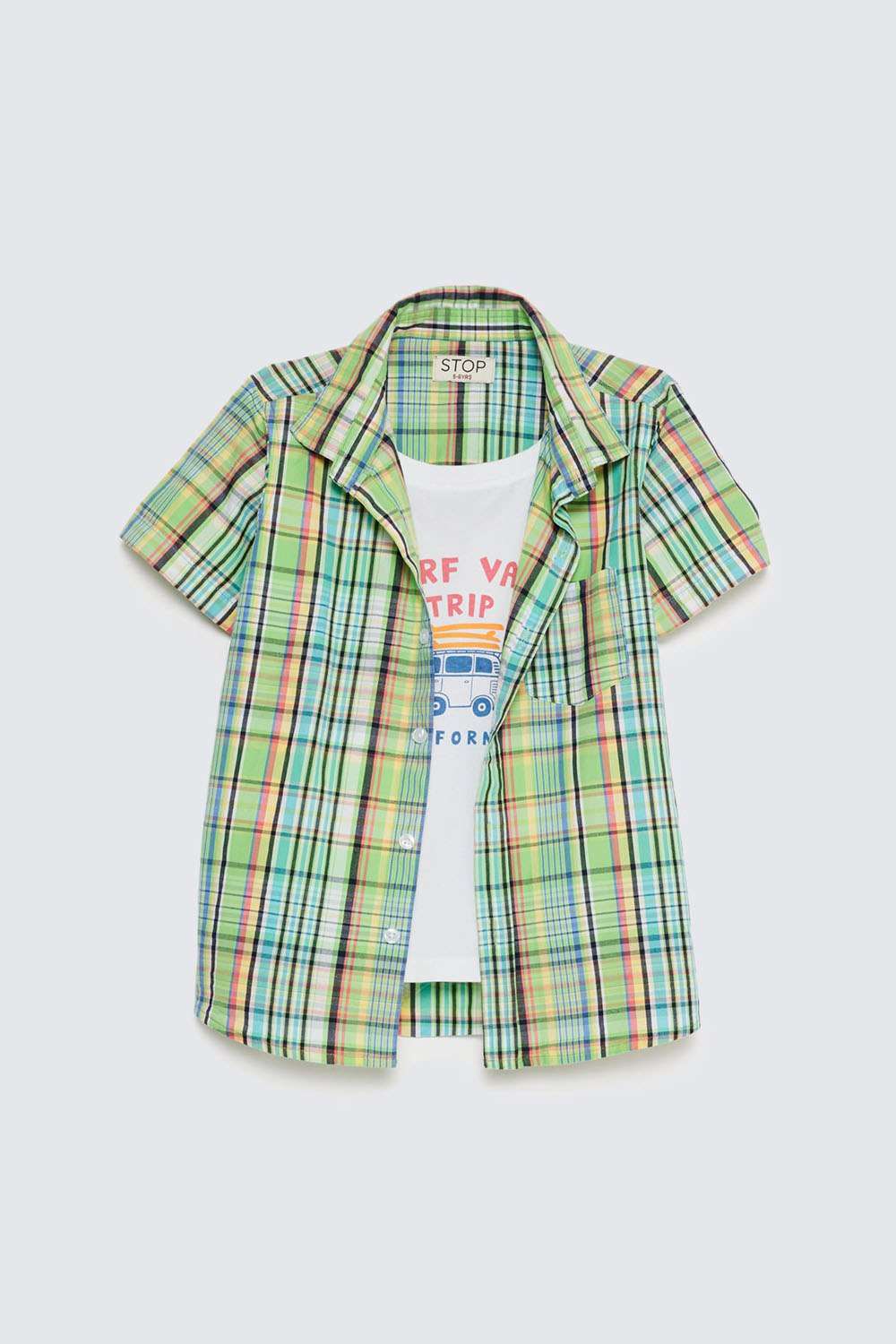 Checks-Poplin-Collared-Boys-Shirt