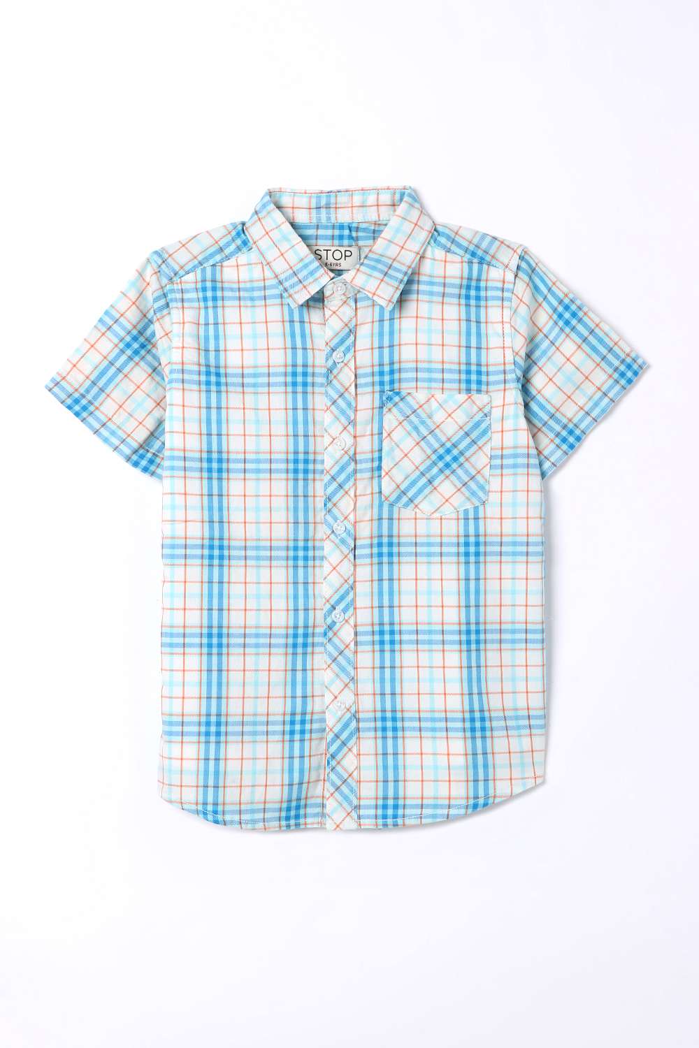 Checks-Cotton-Round-Neck-Boys-Shirt
