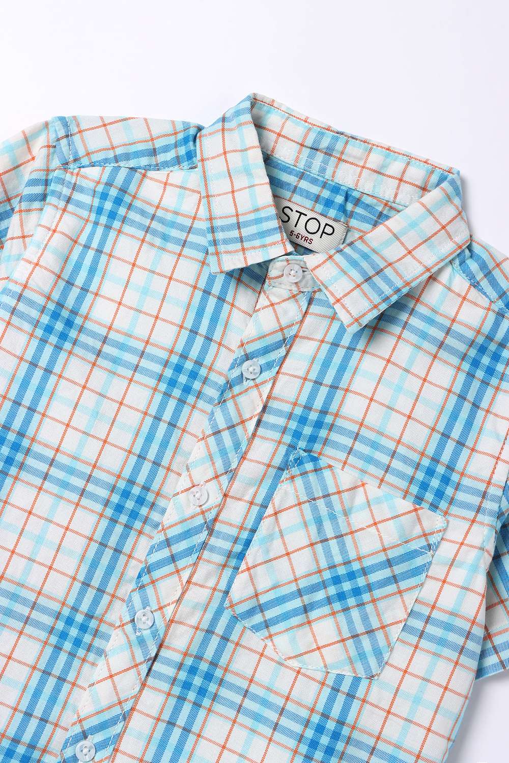 Checks-Cotton-Round-Neck-Boys-Shirt
